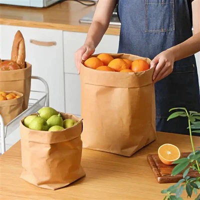 Tas Penyimpanan Kertas Kraft yang Dapat Dicuci Dapat Digunakan Kembali