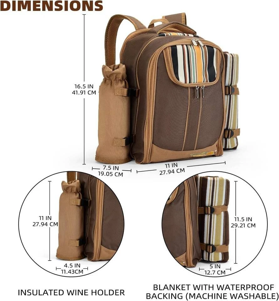 4 Person Picnic Backpack With Shoulder Strap best