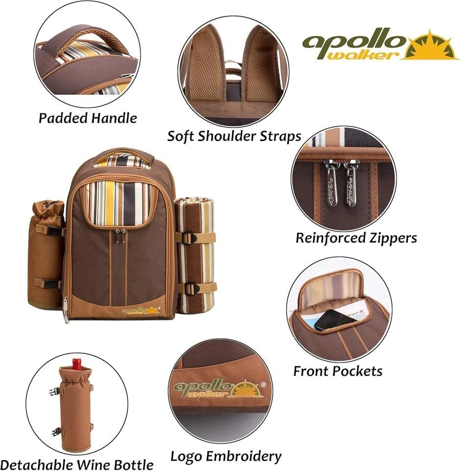 4 Person Picnic Backpack With Shoulder Strap high quality