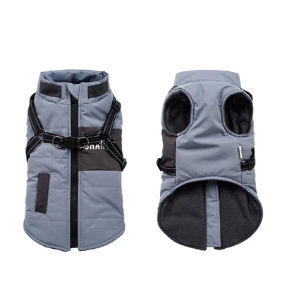 Jaket Musim Dingin Anjing Mewah dengan Mantel Harness