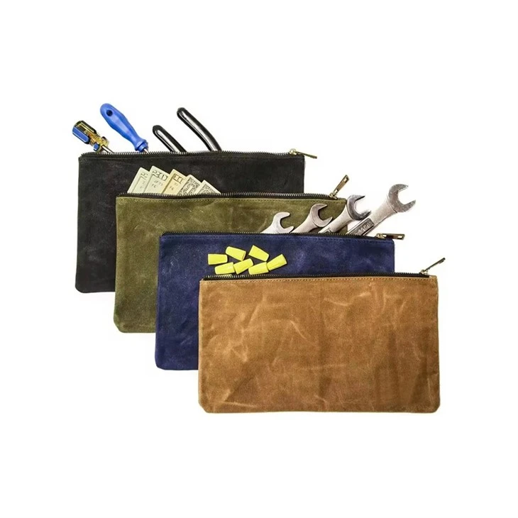 Waterproof Waxed Canvas Zipper Pouch