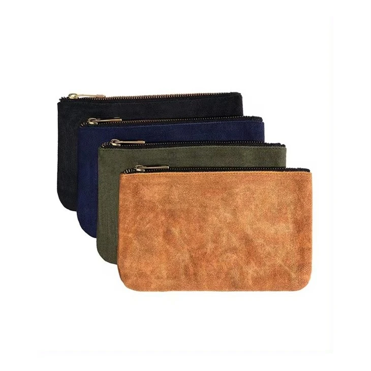 Waterproof Waxed Canvas Zipper Pouch