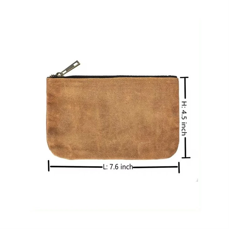 Waterproof Waxed Canvas Zipper Pouch